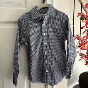Boys Appaman Navy and White Plaid Boys Shirt Size 6